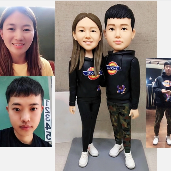Surprise Gift Custom Handmade Your 3D Portrait Art Doll from Photos by uDesign